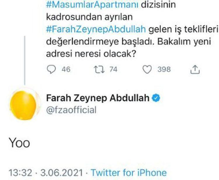 Farah Zeynep Abdullah Masumlar Apartmanı ndan ayrılıyor mu Magazin