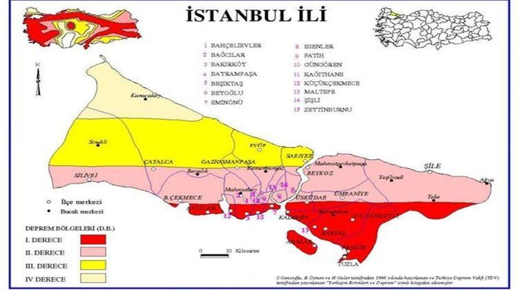 İstanbul deprem risk haritası İstanbul fay hattı haritasına göre