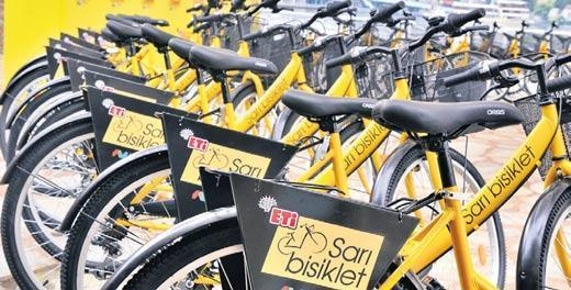 ‘Sağlık için hareket hareket için sarı bisiklet