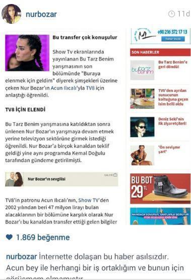 Nur Bozardan program açıklaması