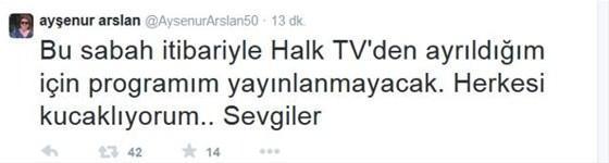 Ayşenur Arslan Halk TVden ayrıldı