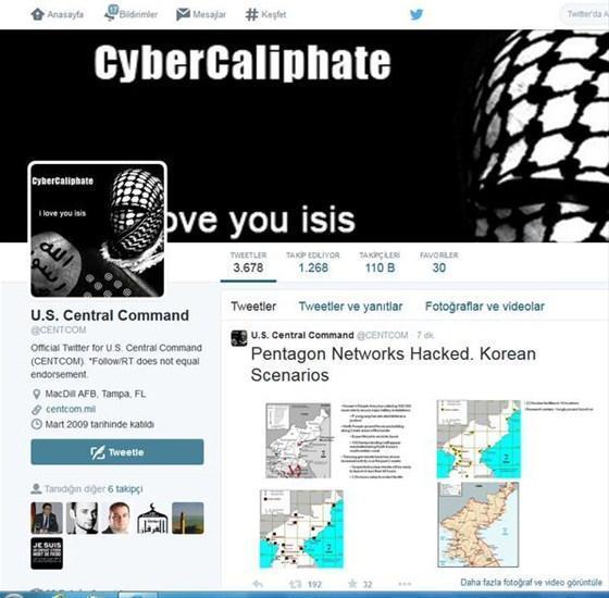 ABD Merkez Komutanlığının Twitter hesabı hacklendi