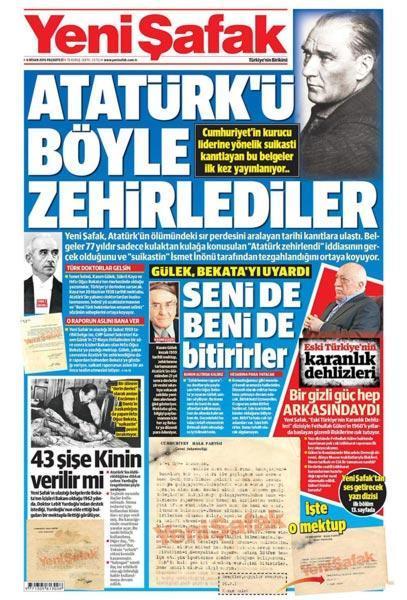 Yeni Şafakın Atatürkü zehirlediler haberi tepki çekti