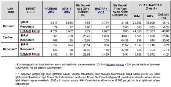 Türkiyede kurulan şirketlerin 3te biri