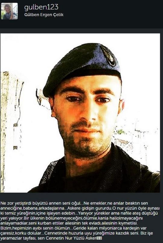 Gülben Ergenden şehit tepkisi