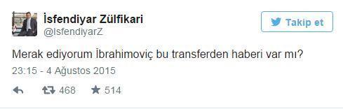 F.Bahçeli yöneticiden olay Zlatan tweeti