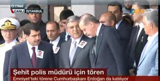 Erdoğan, şehit polisin cenazesinde