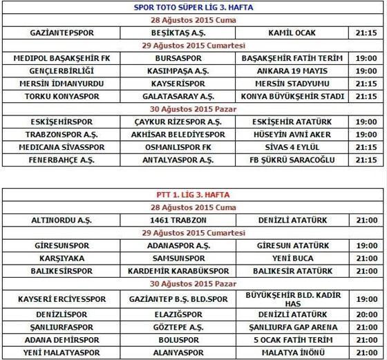 Maç saatleri değişti