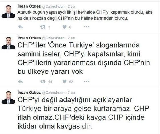 İhsan Özkesten skandal Atatürk tweeti