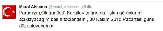 Meral Akşener, Twitter’dan duyurdu