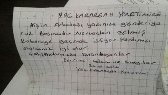 Diyarbakır’da yakalanan Norveçliden bu not çıktı