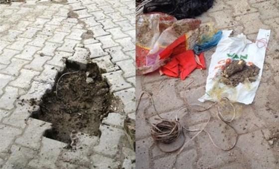 Vanda parke taşları altında patlayıcı malzemesi bulundu