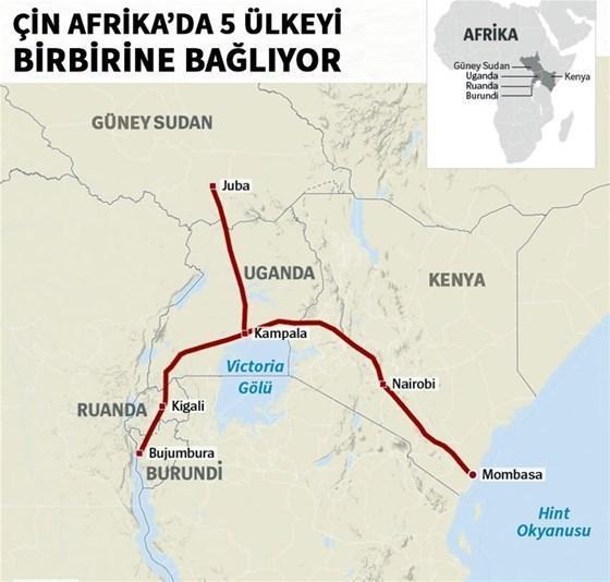Çinden Afrikaya 13.8 milyar dolarlık tren hattı