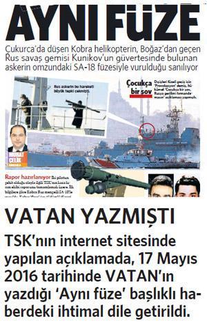 ‘Helikopteri vuranın füze olduğu kanaatine varıldı’