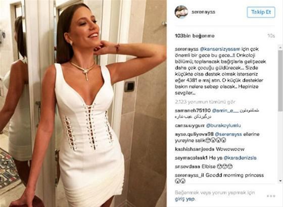 Serenay Sarıkayanın elbisesi sosyal medyayı salladı
