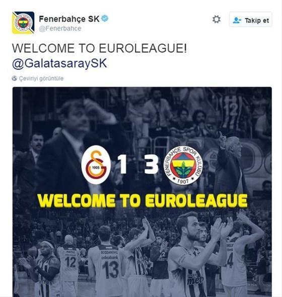 Fenerbahçeden Galatasaraya Euroleague göndermesi