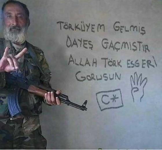 Suriyede duvara yazılan Türkçe mesaj