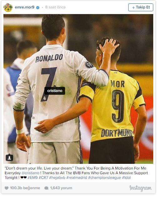 Emre Mordan Cristiano Ronaldo fotoğrafı ve o sözler...