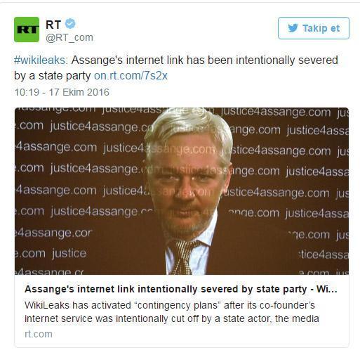 WikiLeaksin internetini Hillary kesti