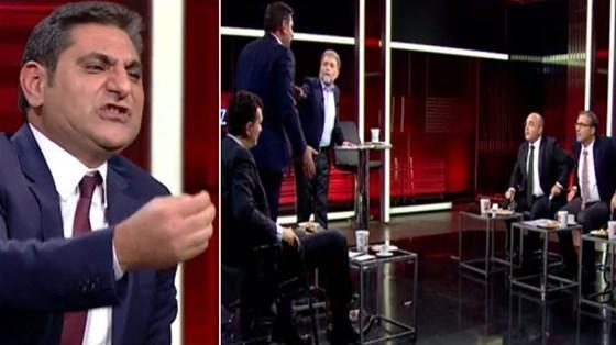 CNN Türkte Aykut Erdoğdu ile Ayhan Oğan arasında olay kavga