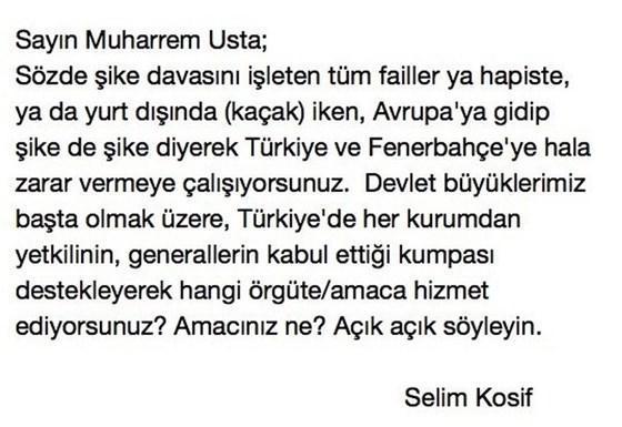 Fenerbahçeden Muhaharrem Ustaya çok sert tepki