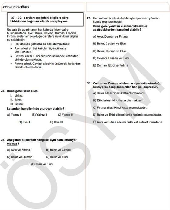 KPSS ortaöğretim sınav soru ve cevapları yayınlandı (KPSSde Ömer Halisdemir sorusu)
