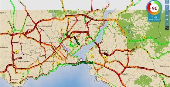 İstanbulda trafik resmen felç İBB canlı trafik sorgula