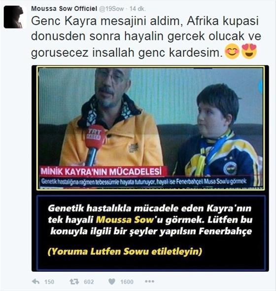 Sowdan minik Fenerbahçe taraftarına jest