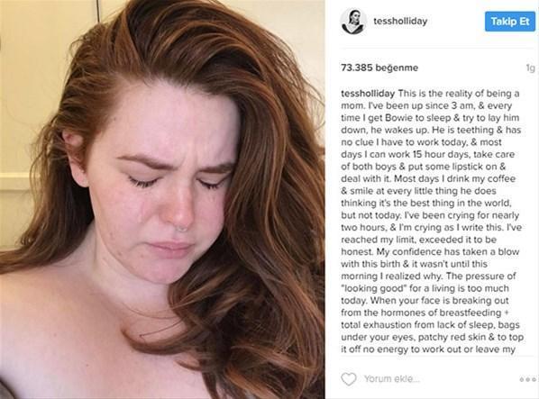 Tess Holliday ağlarken fotoğrafını paylaştı