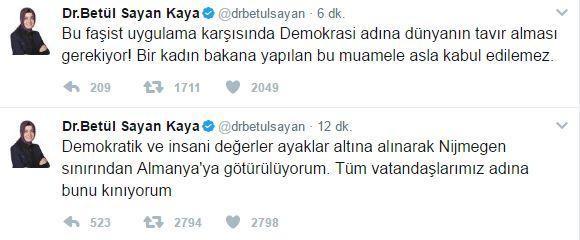 Hollandada Bakan Kayanın konvoyu durduruldu