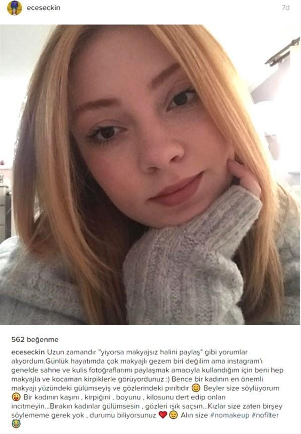 Ünlü şarkıcı Ece Seçkin Instagramdan makyajsız halini paylaştı