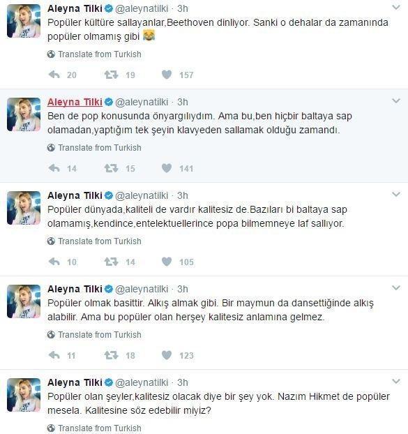 Aleyna Tilkinin Nazım Hikmetli tweeti olay oldu