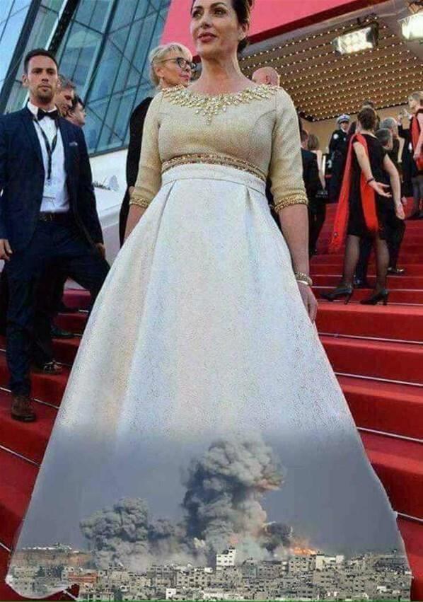 Kudüs elbisesiyle Cannesa gelen İsrailli Bakana şok