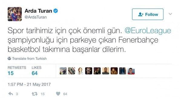 Arda Turandan Fenerbahçeye mesaj var
