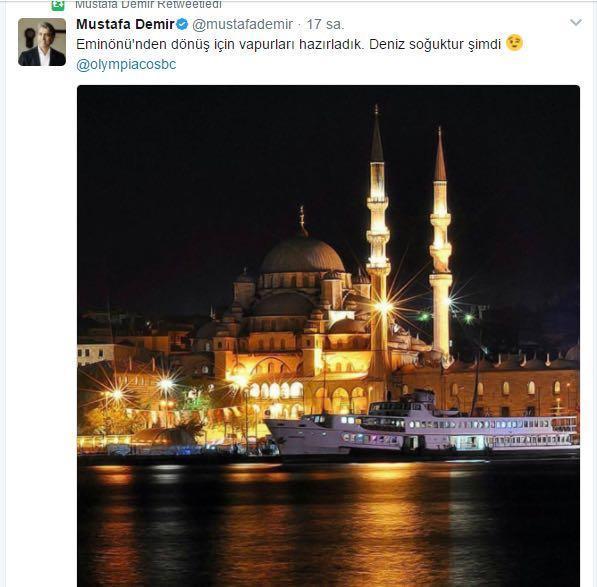 Mustafa Demirden esprili tweet