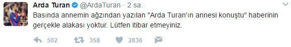 Arda Turan Twitterdan duyurdu...