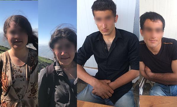 Şemdinli kırsalında teslim olan 4 teröristin görüntüleri