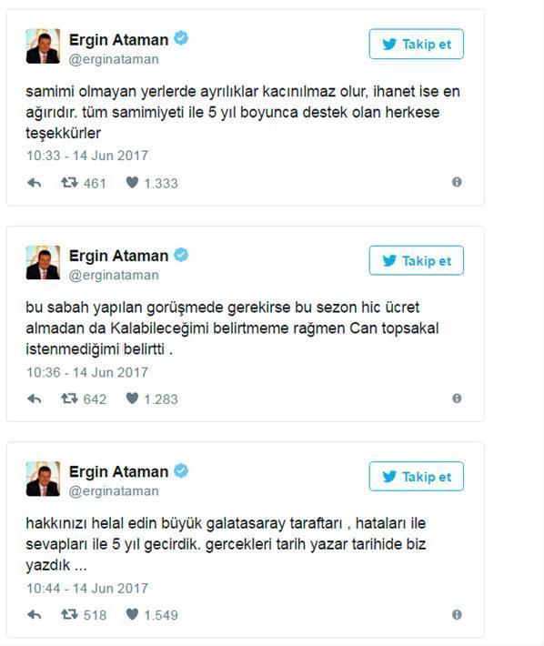 Galatasarayda Ergin Ataman dönemi sona erdi