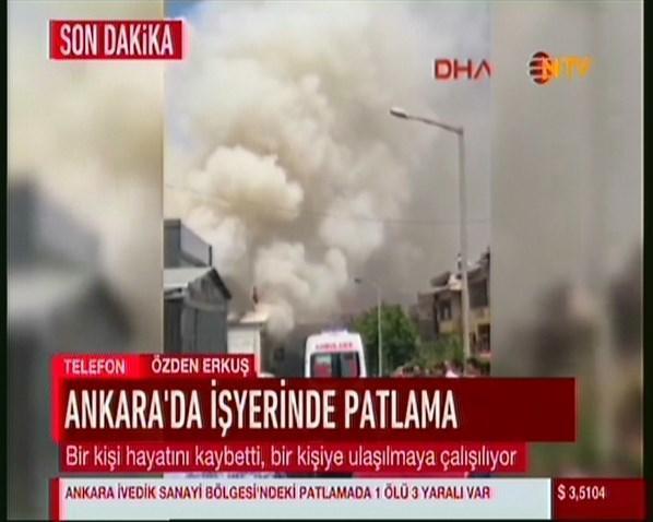 Ankarada iş yerinde patlama: 2 ölü, 3 yaralı