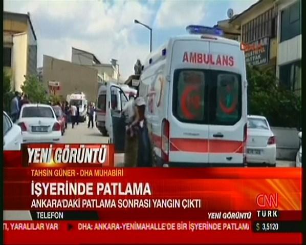Ankarada iş yerinde patlama: 2 ölü, 3 yaralı