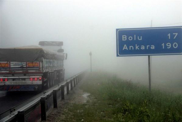 Bolu Dağında yoğun sis