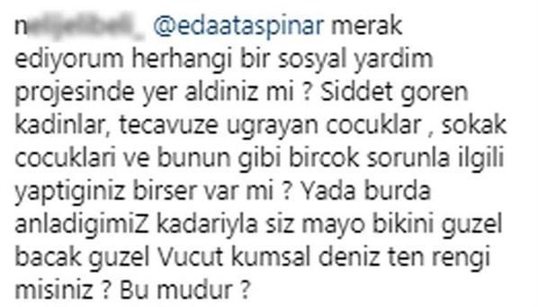 Eda Taşpınarı çıldırtan yorum