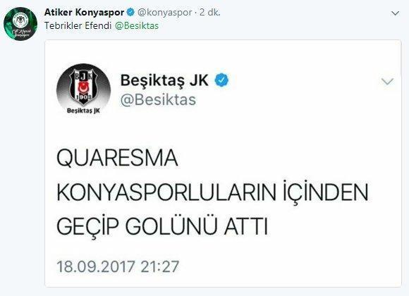 Beşiktaştan tepki çeken paylaşım