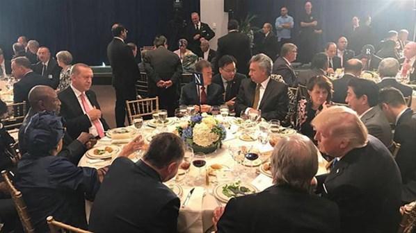 Cumhurbaşkanı Erdoğan Trump ile yemekte bir araya geldi