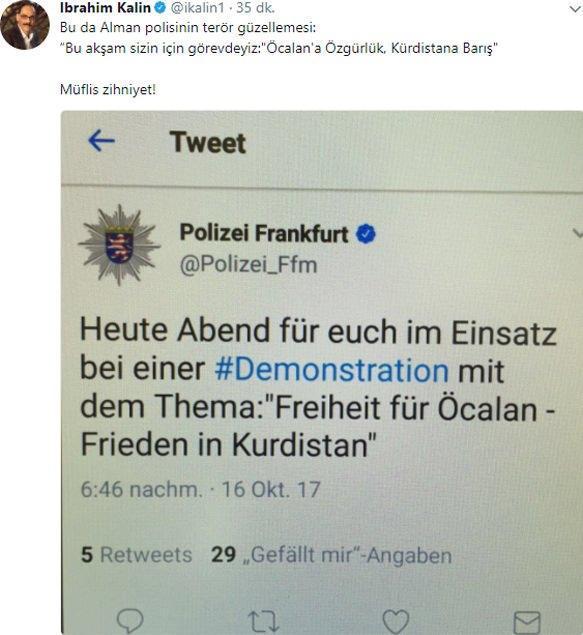 Alman polisinden skandal Tweet PKK için görevdeyiz