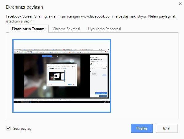 Facebooka ekran paylaşma özelliği geldi