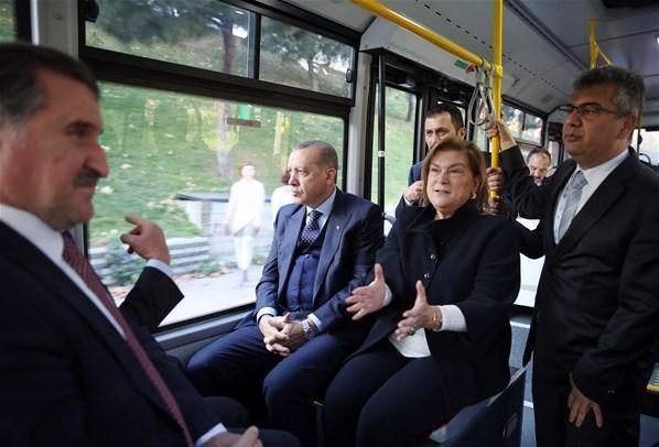 Erdoğan elektrikli otobüsle Mabeyn Köşküne gitti