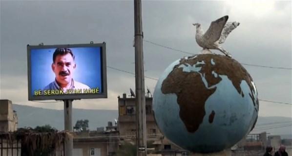 Afrin’de terörist elebaşı Öcalan posterleri