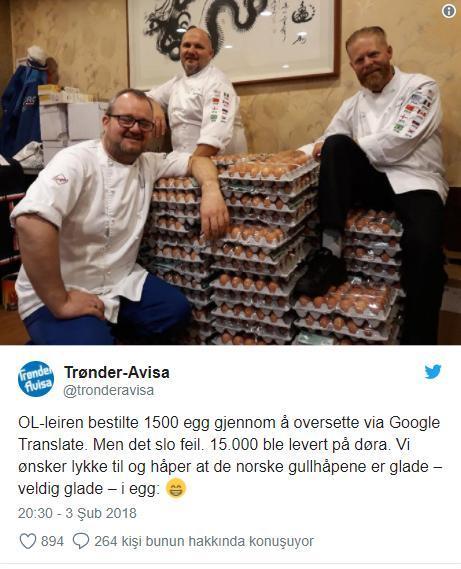 Norveç takımı yanlışlıkla 15 bin yumurta sipariş etti
