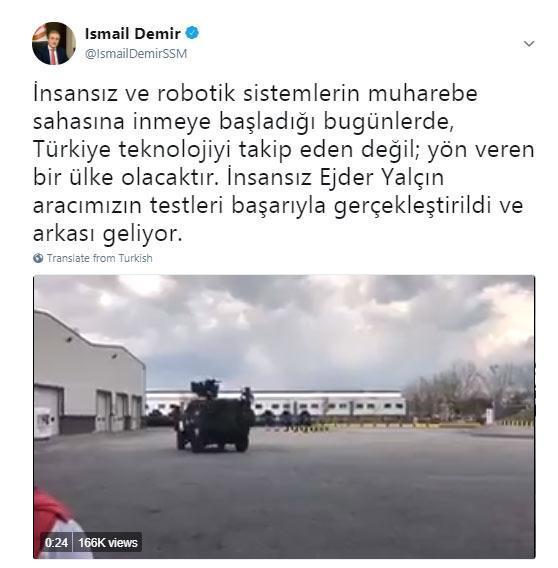 İnsansız zırhlı aracın son görüntüleri yayınlandı İşte insansız Ejder Yalçın...